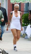 AMBERROSESEXYSPOTTEDSHOWINGOFFHERTONEDLEGSWEARINGAHOTWHITEMINIDRESSINMANHATTANSSOHONEIGHBORHOOD - NUDE STORY