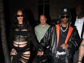 Rihanna Sexy in Rihanna Sexy Seen With A$Ap Rocky Wearing A Sultry Black Dress While Leaving L'Arc Nightclub In Paris