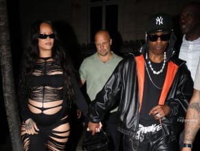 Rihanna Sexy in Rihanna Sexy Seen With A$Ap Rocky Wearing A Sultry Black Dress While Leaving L'Arc Nightclub In Paris