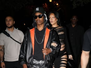 Rihanna Sexy in Rihanna Sexy Seen With A$Ap Rocky Wearing A Sultry Black Dress While Leaving L'Arc Nightclub In Paris