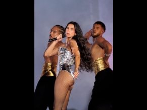 Dua Lipa Sexy Shows Off Her Hot Ass And Legs In A Shiny Silver Bodysuit During Her Performing In Rio De Janeiro