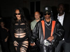 Rihanna Sexy in Rihanna Sexy Seen With A$Ap Rocky Wearing A Sultry Black Dress While Leaving L'Arc Nightclub In Paris