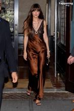 Dakota JohnsonSexy in Dakota Johnson Sexy Dazzles In A Hot Copper Silk Gown As She Leaves A Hotel In New York City