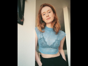 Nicole Tompkins Sexy in See Through Top & Black Lace Bra