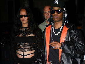 Rihanna Sexy in Rihanna Sexy Seen With A$Ap Rocky Wearing A Sultry Black Dress While Leaving L'Arc Nightclub In Paris