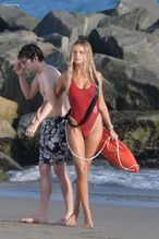  alt="Brooks Nader Sexy in Brooks Nader Sexy Shows Off Her Sizzling Body In A Spicy Red Swimsuit While Filming The Baywatch Reboot In La"