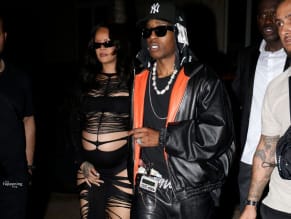 Rihanna Sexy in Rihanna Sexy Seen With A$Ap Rocky Wearing A Sultry Black Dress While Leaving L'Arc Nightclub In Paris
