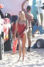  alt="Brooks Nader Sexy in Brooks Nader Sexy Shows Off Her Sizzling Body In A Spicy Red Swimsuit While Filming The Baywatch Reboot In La"