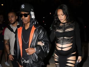 Rihanna Sexy in Rihanna Sexy Seen With A$Ap Rocky Wearing A Sultry Black Dress While Leaving L'Arc Nightclub In Paris