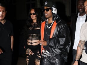 Rihanna Sexy in Rihanna Sexy Seen With A$Ap Rocky Wearing A Sultry Black Dress While Leaving L'Arc Nightclub In Paris