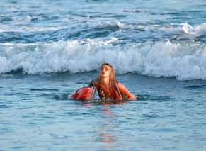  alt="Brooks Nader Sexy in Brooks Nader Sexy Shows Off Her Sizzling Body In A Spicy Red Swimsuit While Filming The Baywatch Reboot In La"