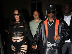 Rihanna Sexy in Rihanna Sexy Seen With A$Ap Rocky Wearing A Sultry Black Dress While Leaving L'Arc Nightclub In Paris