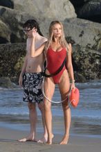  alt="Brooks Nader Sexy in Brooks Nader Sexy Shows Off Her Sizzling Body In A Spicy Red Swimsuit While Filming The Baywatch Reboot In La"