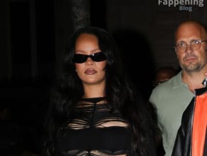 Rihanna Sexy in Rihanna Sexy Seen With A$Ap Rocky Wearing A Sultry Black Dress While Leaving L'Arc Nightclub In Paris