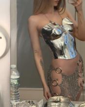 DOVECAMERONMETALLICSKIMPYOUTFITPHOTOTSHOOT - NUDE STORY