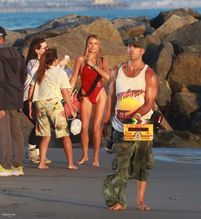  alt="Brooks Nader Sexy in Brooks Nader Sexy Shows Off Her Sizzling Body In A Spicy Red Swimsuit While Filming The Baywatch Reboot In La"