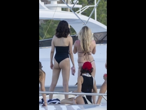Selena Gomez Sexy Spotted Showing Off Her Hot Booty In A Sizzling Black Swimsuit On A Yacht In Cabo San Lucas