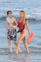  alt="Brooks Nader Sexy in Brooks Nader Sexy Shows Off Her Sizzling Body In A Spicy Red Swimsuit While Filming The Baywatch Reboot In La"