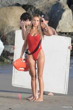  alt="Brooks Nader Sexy in Brooks Nader Sexy Shows Off Her Sizzling Body In A Spicy Red Swimsuit While Filming The Baywatch Reboot In La"