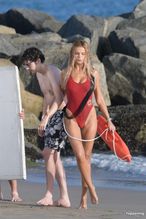  alt="Brooks Nader Sexy in Brooks Nader Sexy Shows Off Her Sizzling Body In A Spicy Red Swimsuit While Filming The Baywatch Reboot In La"