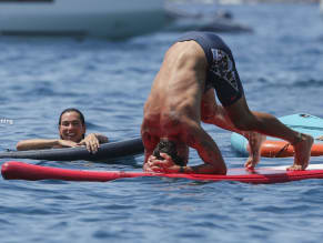 Dua Lipa Sexy Spotted Flaunting Her Hot Abs In A Sizzling Bikini During Paddle Board Yoga Session At Ibiza Beach In Spain