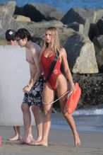  alt="Brooks Nader Sexy in Brooks Nader Sexy Shows Off Her Sizzling Body In A Spicy Red Swimsuit While Filming The Baywatch Reboot In La"