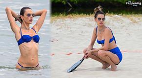 Alessandra Ambrosio Sexy in Alessandra Ambrosio Sizzles In Sexy Blue Bikini On Florianopolis Vacation