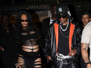 Rihanna Sexy in Rihanna Sexy Seen With A$Ap Rocky Wearing A Sultry Black Dress While Leaving L'Arc Nightclub In Paris