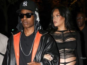 Rihanna Sexy in Rihanna Sexy Seen With A$Ap Rocky Wearing A Sultry Black Dress While Leaving L'Arc Nightclub In Paris