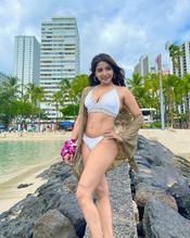 SAKSHIAGARWALLOOKSHOTINAWHITEBIKINIONHERBIRTHDAY - NUDE STORY