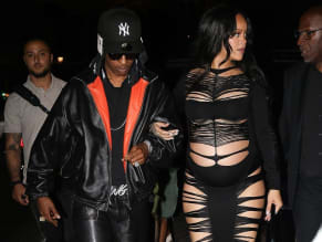 Rihanna Sexy in Rihanna Sexy Seen With A$Ap Rocky Wearing A Sultry Black Dress While Leaving L'Arc Nightclub In Paris