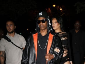 Rihanna Sexy in Rihanna Sexy Seen With A$Ap Rocky Wearing A Sultry Black Dress While Leaving L'Arc Nightclub In Paris