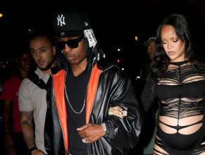 Rihanna Sexy in Rihanna Sexy Seen With A$Ap Rocky Wearing A Sultry Black Dress While Leaving L'Arc Nightclub In Paris