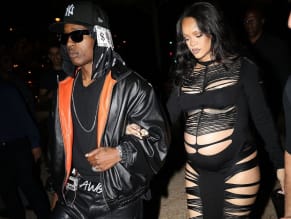 Rihanna Sexy in Rihanna Sexy Seen With A$Ap Rocky Wearing A Sultry Black Dress While Leaving L'Arc Nightclub In Paris