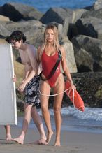  alt="Brooks Nader Sexy in Brooks Nader Sexy Shows Off Her Sizzling Body In A Spicy Red Swimsuit While Filming The Baywatch Reboot In La"