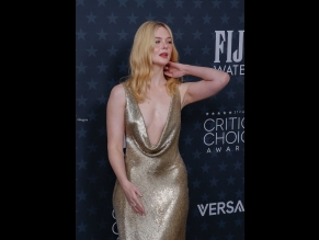 Elle Fanning Sexy Shows Off Her Hot Tits At The 31st Annual Critics Choice Awards In Santa Monica