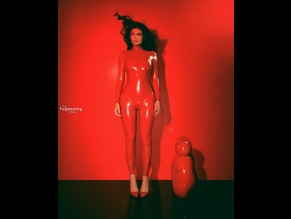  alt="Kylie Jenner Sexy in Kylie Jenner Sexy Poses Her Hot Assets In A Spicy Red Latex Dress For Her New Perfume Photoshoot"