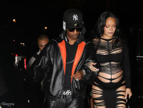 Rihanna Sexy in Rihanna Sexy Seen With A$Ap Rocky Wearing A Sultry Black Dress While Leaving L'Arc Nightclub In Paris