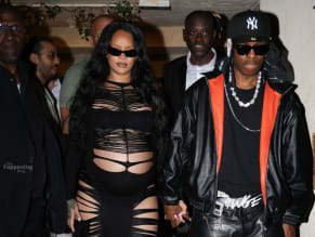 Rihanna Sexy in Rihanna Sexy Seen With A$Ap Rocky Wearing A Sultry Black Dress While Leaving L'Arc Nightclub In Paris