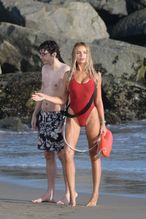  alt="Brooks Nader Sexy in Brooks Nader Sexy Shows Off Her Sizzling Body In A Spicy Red Swimsuit While Filming The Baywatch Reboot In La"