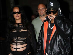 Rihanna Sexy in Rihanna Sexy Seen With A$Ap Rocky Wearing A Sultry Black Dress While Leaving L'Arc Nightclub In Paris