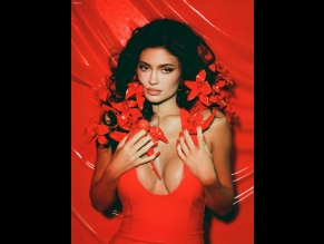  alt="Kylie Jenner Sexy in Kylie Jenner Sexy Poses Her Hot Assets In A Spicy Red Latex Dress For Her New Perfume Photoshoot"