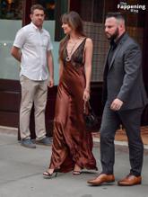 Dakota JohnsonSexy in Dakota Johnson Sexy Dazzles In A Hot Copper Silk Gown As She Leaves A Hotel In New York City