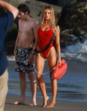  alt="Brooks Nader Sexy in Brooks Nader Sexy Shows Off Her Sizzling Body In A Spicy Red Swimsuit While Filming The Baywatch Reboot In La"