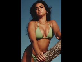 Geraldine Viswanathan Sexy in Her Sister's Bikini Brand