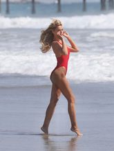  alt="Brooks Nader Sexy in Brooks Nader Sexy Shows Off Her Sizzling Body In A Spicy Red Swimsuit While Filming The Baywatch Reboot In La"