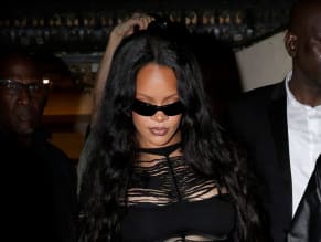 Rihanna Sexy in Rihanna Sexy Seen With A$Ap Rocky Wearing A Sultry Black Dress While Leaving L'Arc Nightclub In Paris