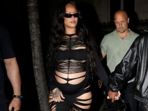 Rihanna Sexy in Rihanna Sexy Seen With A$Ap Rocky Wearing A Sultry Black Dress While Leaving L'Arc Nightclub In Paris