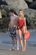  alt="Brooks Nader Sexy in Brooks Nader Sexy Shows Off Her Sizzling Body In A Spicy Red Swimsuit While Filming The Baywatch Reboot In La"