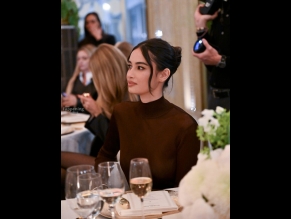 alt="Kelsey Merritt Sexy in Kelsey Merritt Sexy Stuns In A Hot Sheer Brown Dress At The Guerlain Opening In Nyc"